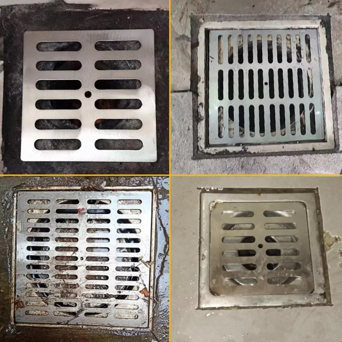 Coperchio per Scarico a Pavimento in Acciaio Inossidabile 304, Quadrato, per Bagno; Scarico a Pavimento Anti-Odore e Anti-intasamento per Doccia, Adatto per Bagno, Giardino e terrazza(14 cm)