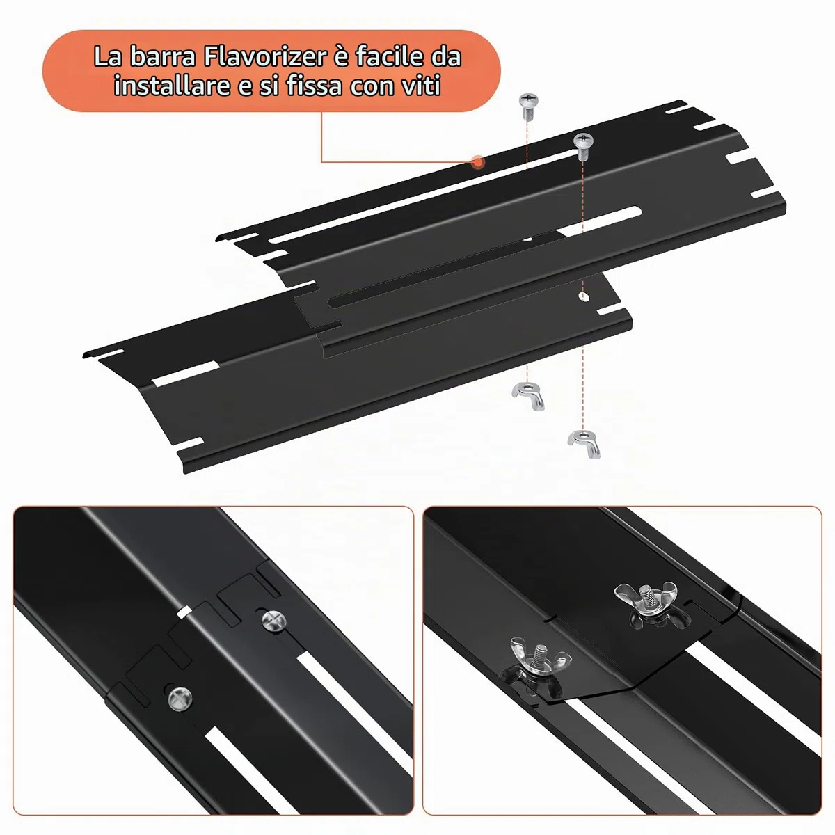 Universale Barre Flavorizer di Ricambio,Regolabili Piastra 34 a 53,3cm Durevole Acciaio Inossidabile Diffusore di Calore Copri Bruciatore Accessori per Charbroil della griglia a Gas.3Pack