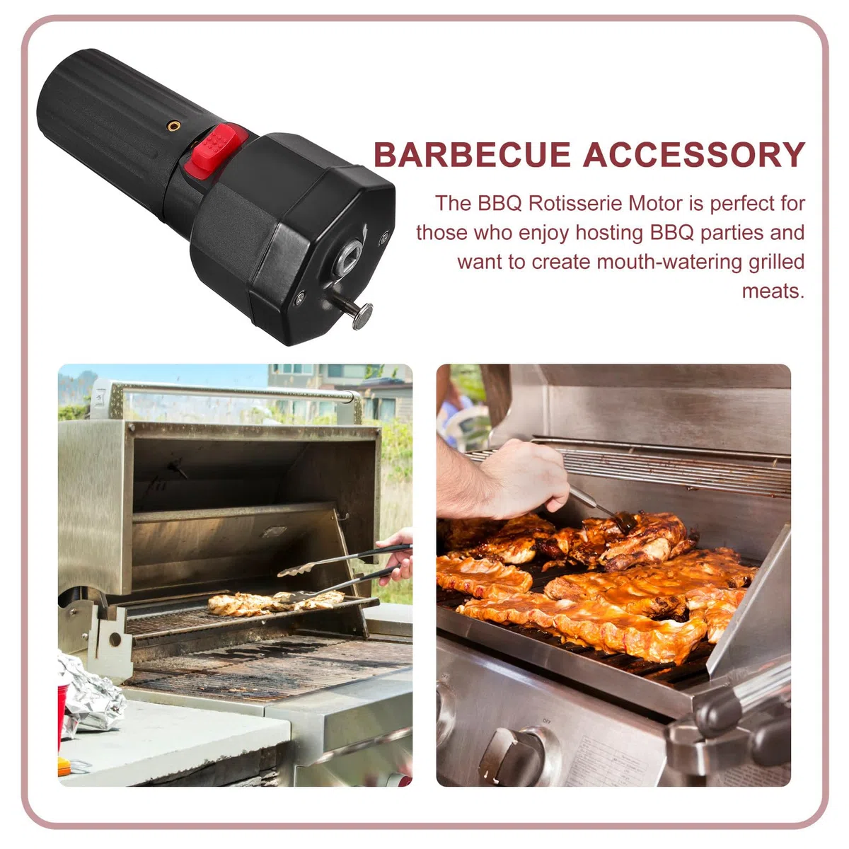 Motore per Girarrosto Elettrico 1,5v Dc Spiedo Rotante in Plastica Nero per Carne e Barbecue All'aperto Utensile Compatto e Resistente
