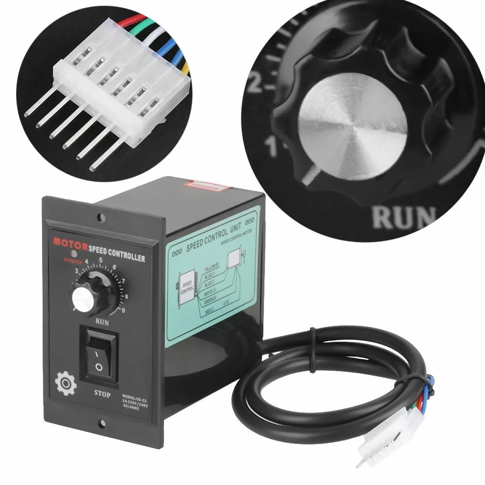 Regolatore di Velocità del Motore AC 220V 400W, Regolatore di Velocità Elettrico Regolabile a Marcia Avanti e Retromarcia