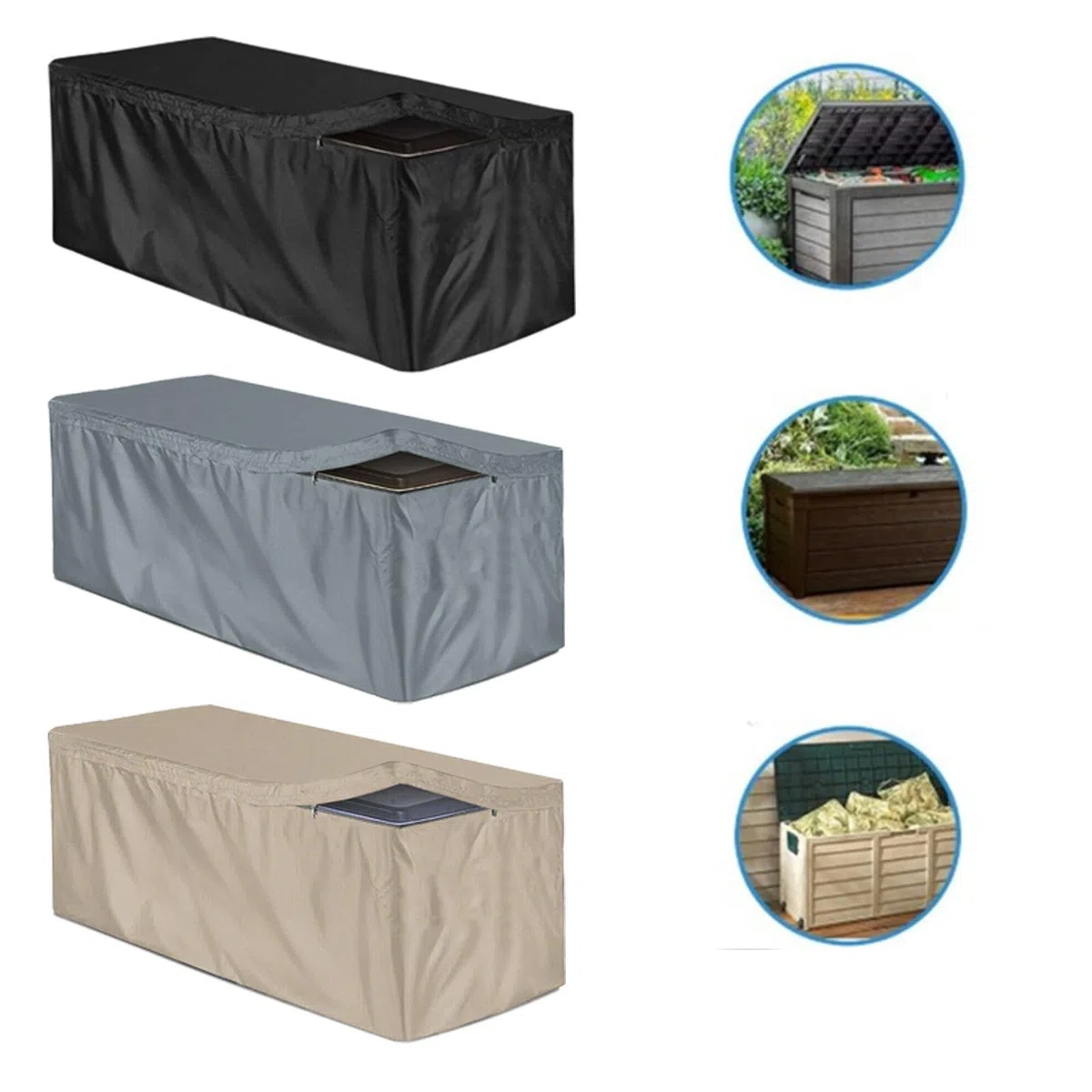 Generisch Copertura per mobili da giardino da giardino, cassapanca multiuso per cassapanca da giardino, copertura per cuscino, utilizzabile su box da giardino, copertura impermeabile