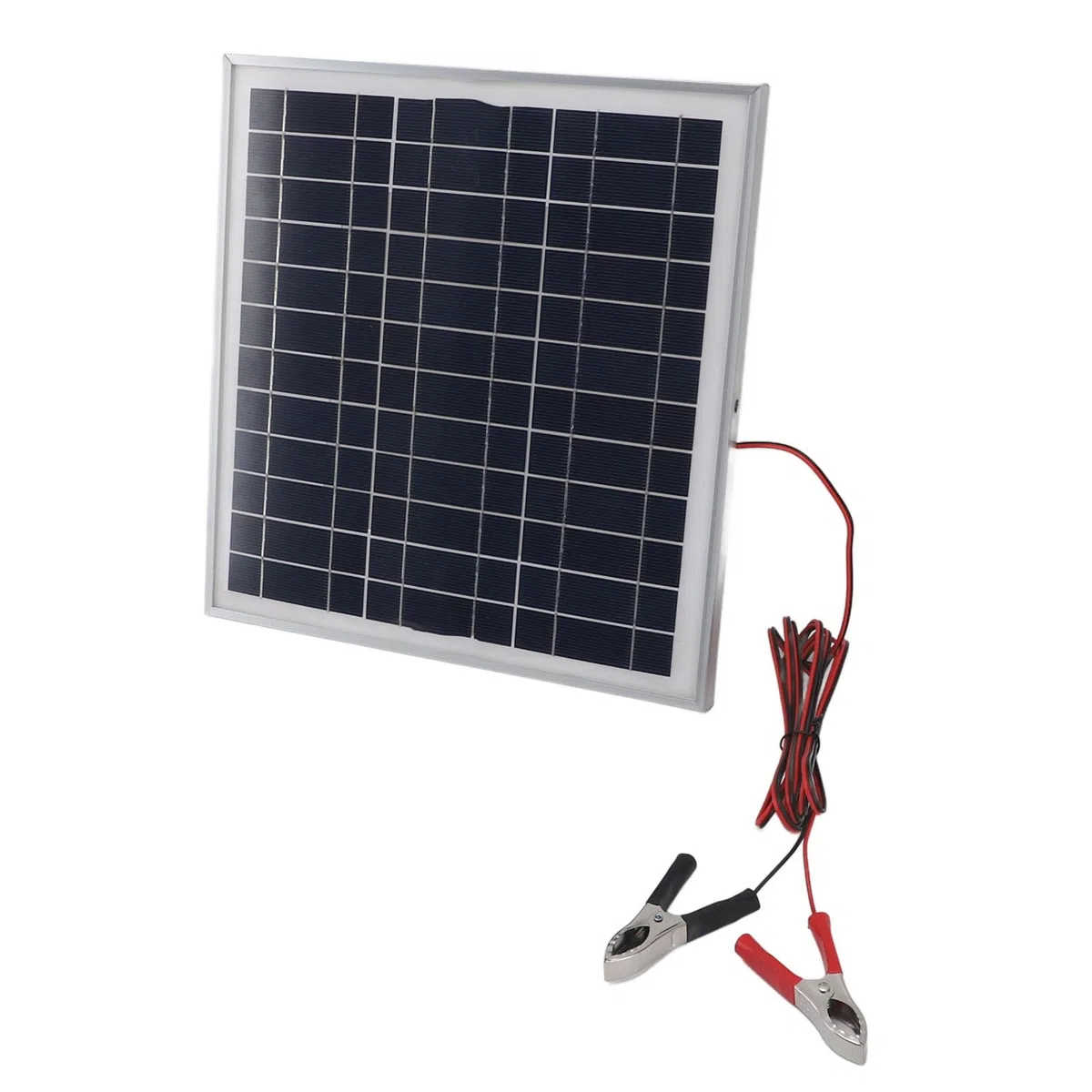 Pannello solare portatile Sunicon da 50 W, pannello solare in silicio monocristallino con telaio in alluminio con cavo da 9,8 piedi DC 18 V Clip per batteria rosse e nere per,