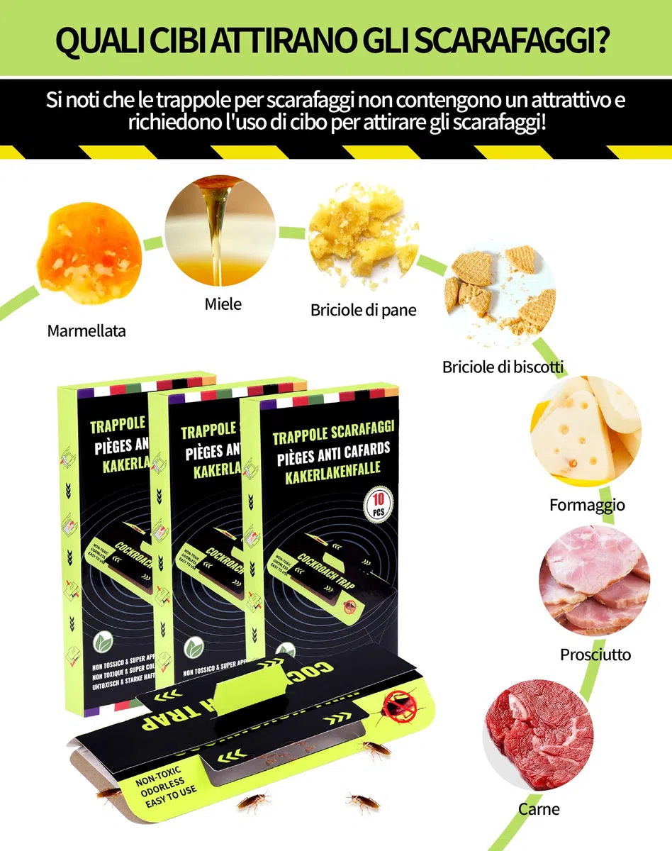 30 Pezzi Trappole Scarafaggi e Blatte Atossico e Insapore Trappola per Eliminare Scarafaggi Anti Blatte per Casa, Cucina, Soggiorno, Bagno, Ufficio, ecc, Proteggi i Bambini e gli Animali Domestici