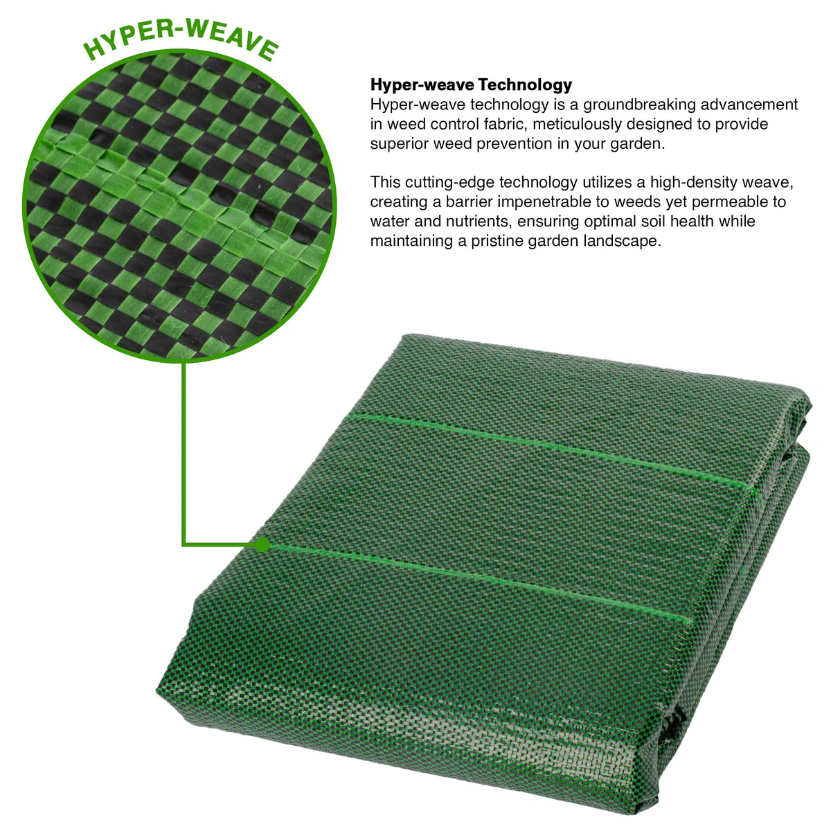 GardenersDream Telo Anti Erbacce ad Alta efficacia - Pellicola per pacciamatura e Controllo delle Erbe infestanti da Giardino, Verde, drenante e Resistente 125 g/m2 (2 m x 10 m)