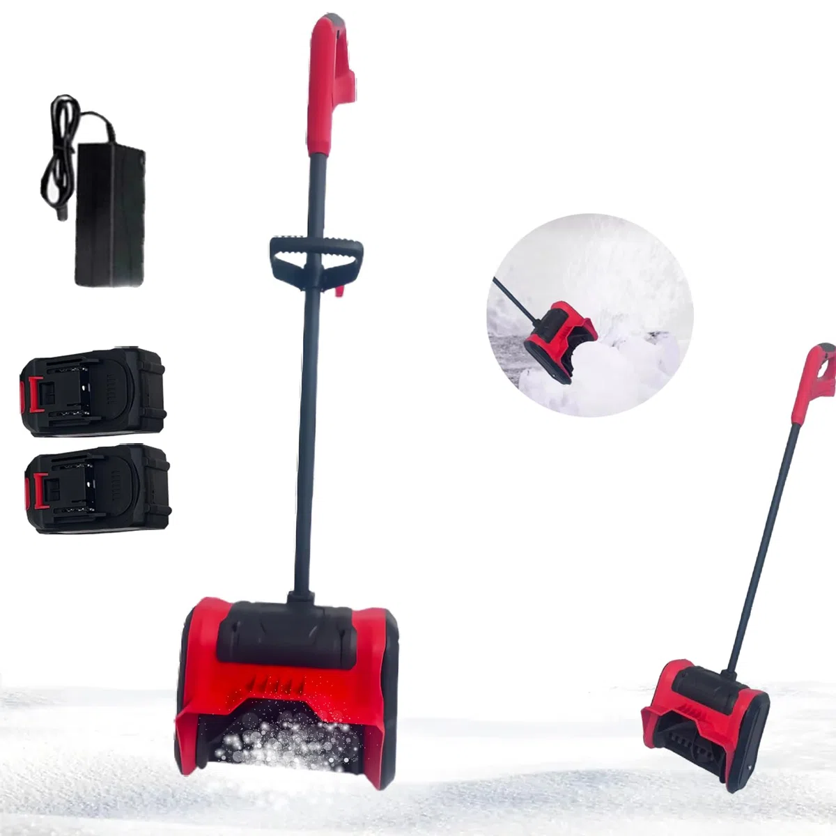 Hooha Spazzaneve a batteria senza odore di benzina, maneggevole, facile da mantenere, rimovibile, spazzaneve senza fili, distanza di lancio 8 m, larghezza di lavoro: 32 cm, altezza della neve 15 cm,