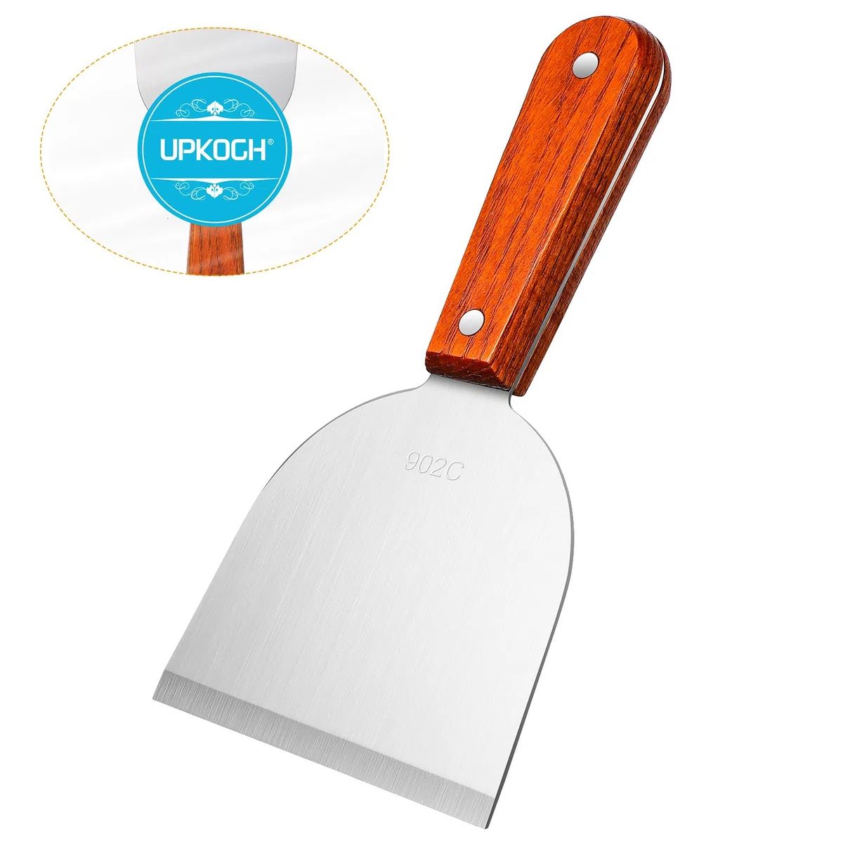 UPKOCH Spatola Pizza Triangolare in Acciaio Inossidabile Raschietto tagliapasta con Manico Pancake Spatola Turner per Barbecue Grill Cottura 19 x 10,3 cm
