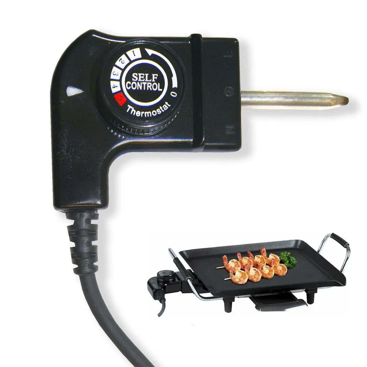GOLDMAN SERVICE | Termostato a cavo per piastra grill elettrica. Compatibile per diversi modelli di grandi marche di grill elettrico. Termostato di ricambio