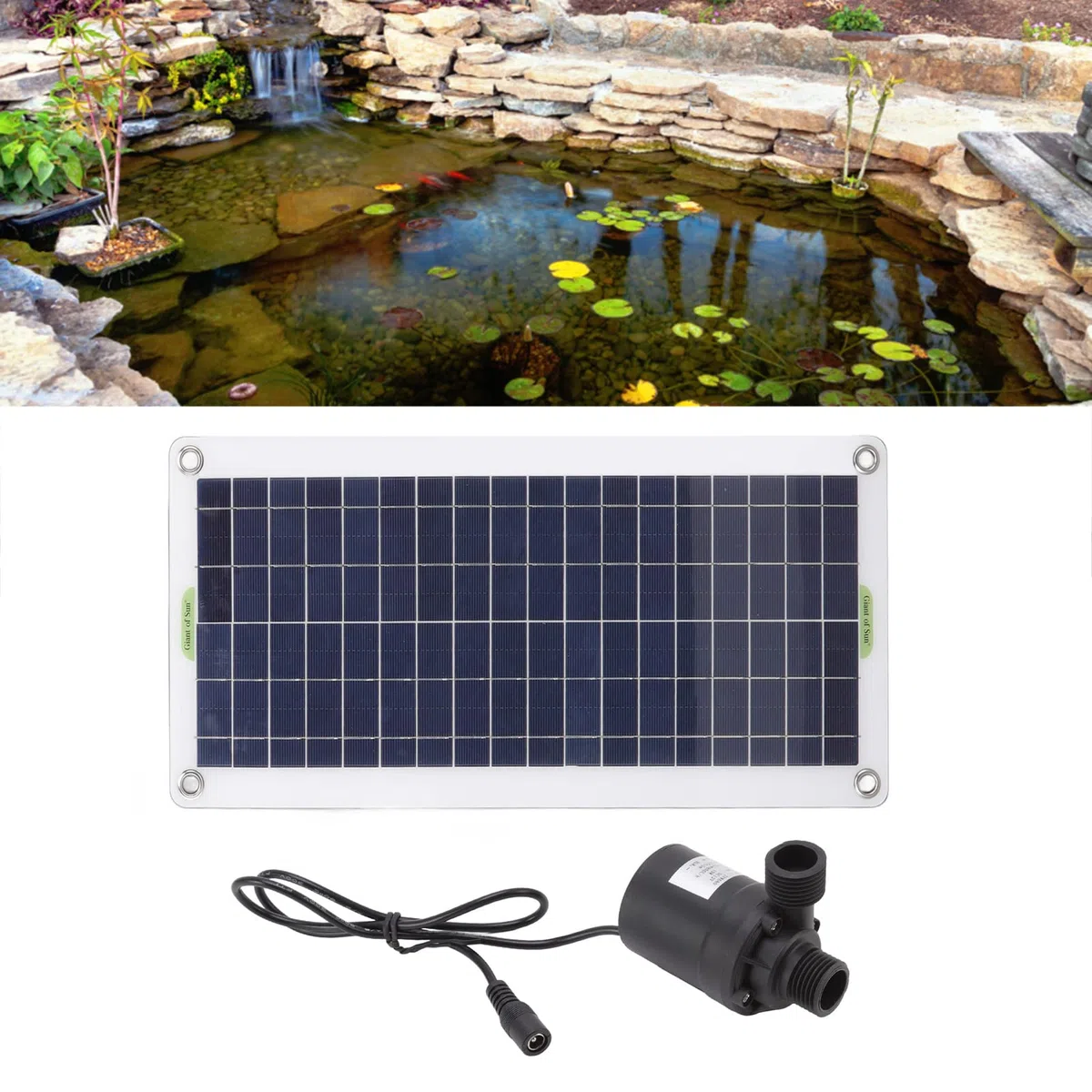 Pompa per Acqua Solare, Pompa per Fontana Solare da 30 W, Kit Pompa per Acqua Solare con Pannello Solare in Polisilicio, Kit Pompa per Fontana per Giardini Idroponici con Fontana Alimentata dal Sole