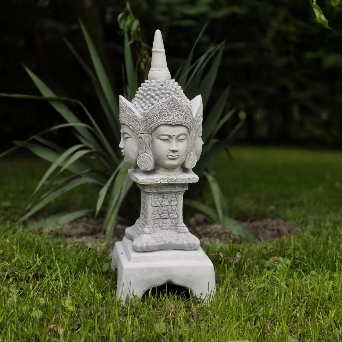 FABRIQ Buddha a quattro facce, 37 cm, 5 kg, resistente alle intemperie, Zen & Feng Shui, statuetta da giardino