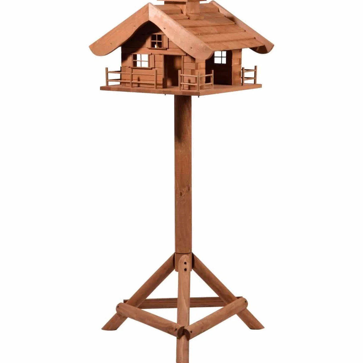 dobar 98370e - Mangiatoia per Uccelli Almütte con Supporto, Misura XXL, 66 x 66 x 136 cm, Colore: Marrone