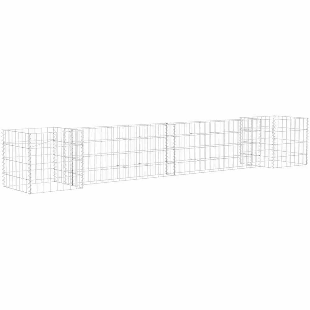 vidaXL Gabbione per Fioriera ad H Gabbia Rete per Aiuola Accessori Arredo da Giardino Giardinaggio Orto Rialzato in Filo di Acciaio 260x40x40 cm