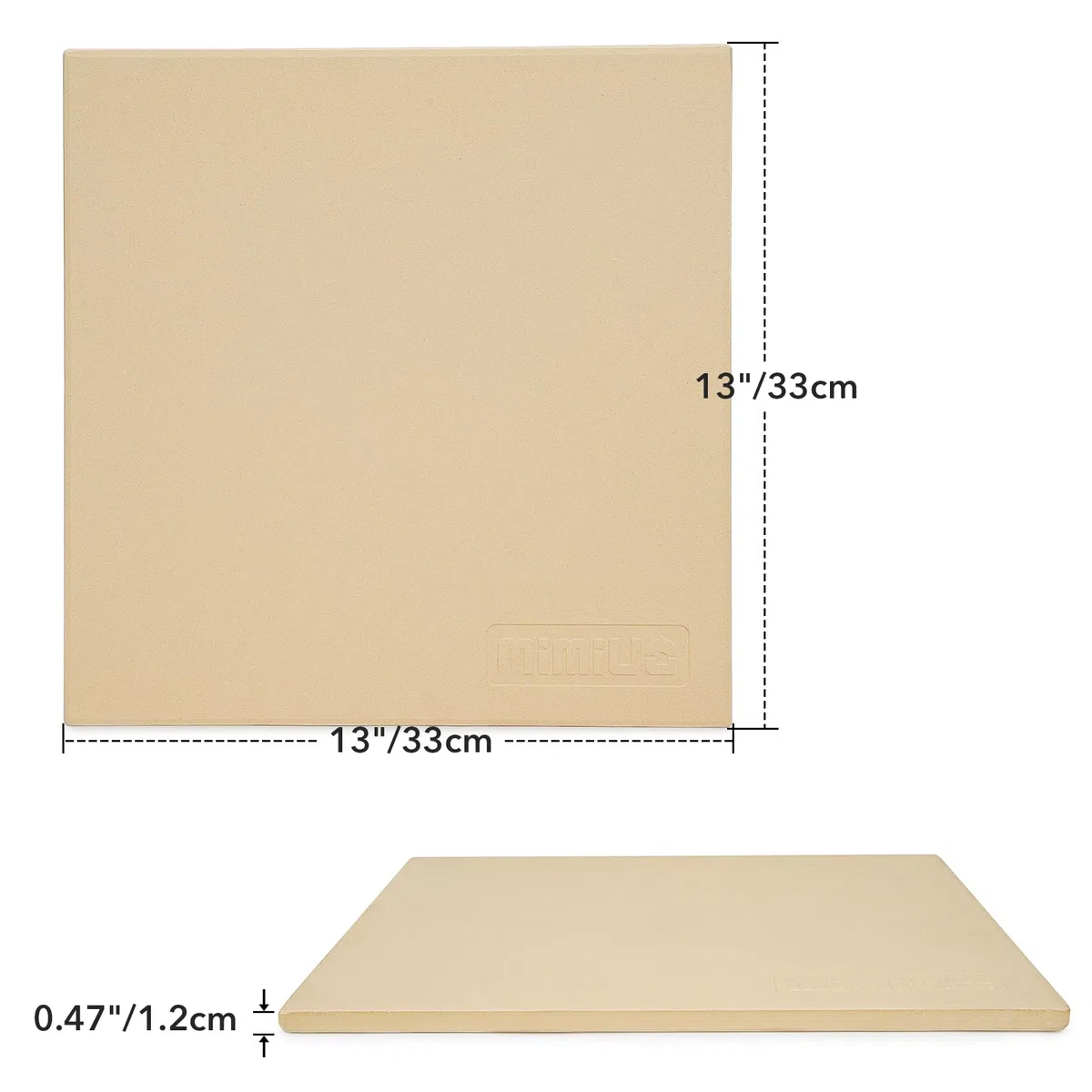 Mimiuo Pietra refrattaria per Cottura Pizza, Cordierite Rettangolare per Pizza o Pane（33 * 33CM）, per Ooni Forno