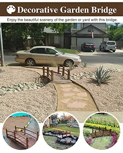 Ponte paesaggistico da giardino, ponte ad arco per vialetti esterni, perfetto per prato, cortile e piccoli laghetti, decorazione da giardino