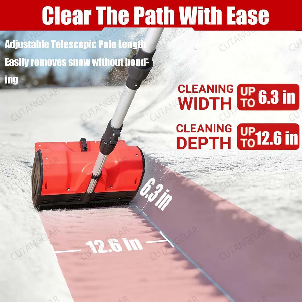 Pala Per Neve Elettrica, Spazzaneve Senza Fili Con Batteria 4.0Ah, Fornisce Pulitura 32 Cm Larghezza E 16 Cm Profondità, Per Viali, Fattorie E Uso Domestico.