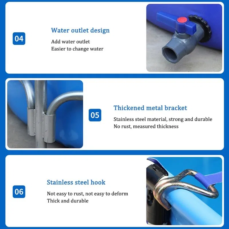 Stagno all'aperto del pesce del PVC sopra lo stagno del circo del terreno per il carro armato di irrigazione del bacino idrico di stoccaggio dell'acqua di Koi 1.2x1.2x0.6m e installazione facile