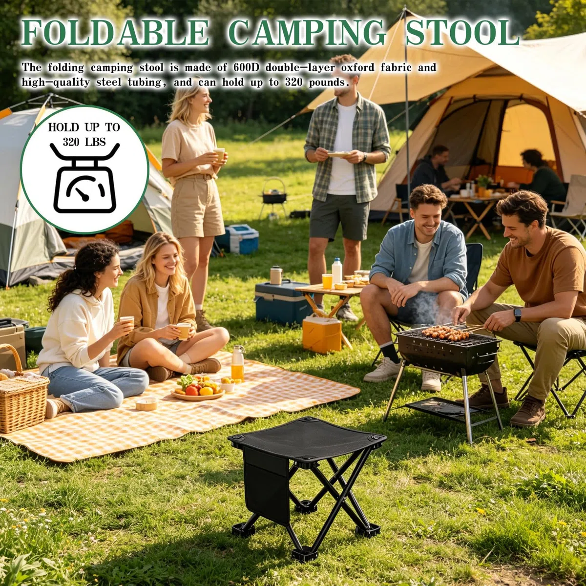 Sedile Piccolo Pieghevole,2 Pezzi Sgabello Pieghevole Portatile 33 CM,Mini Sedia Pieghevoles per Esterni,Sgabello da Campeggio,per Escursioni,Pesca,Viaggi,Giardino,Spiaggia