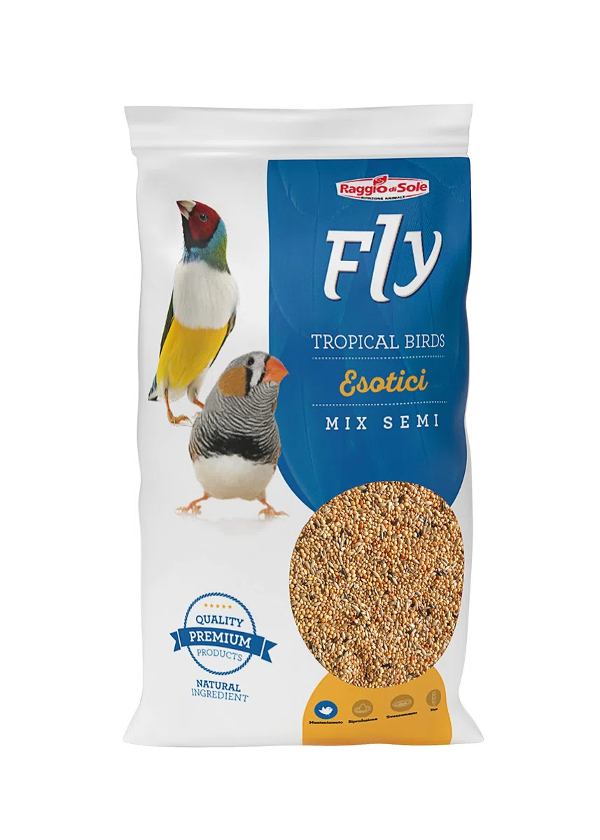 Raggio di Sole FLY Mix Esotici, Mangime Premium di Alta Qualità, Ingredienti Naturali, Confezione da 5 kg