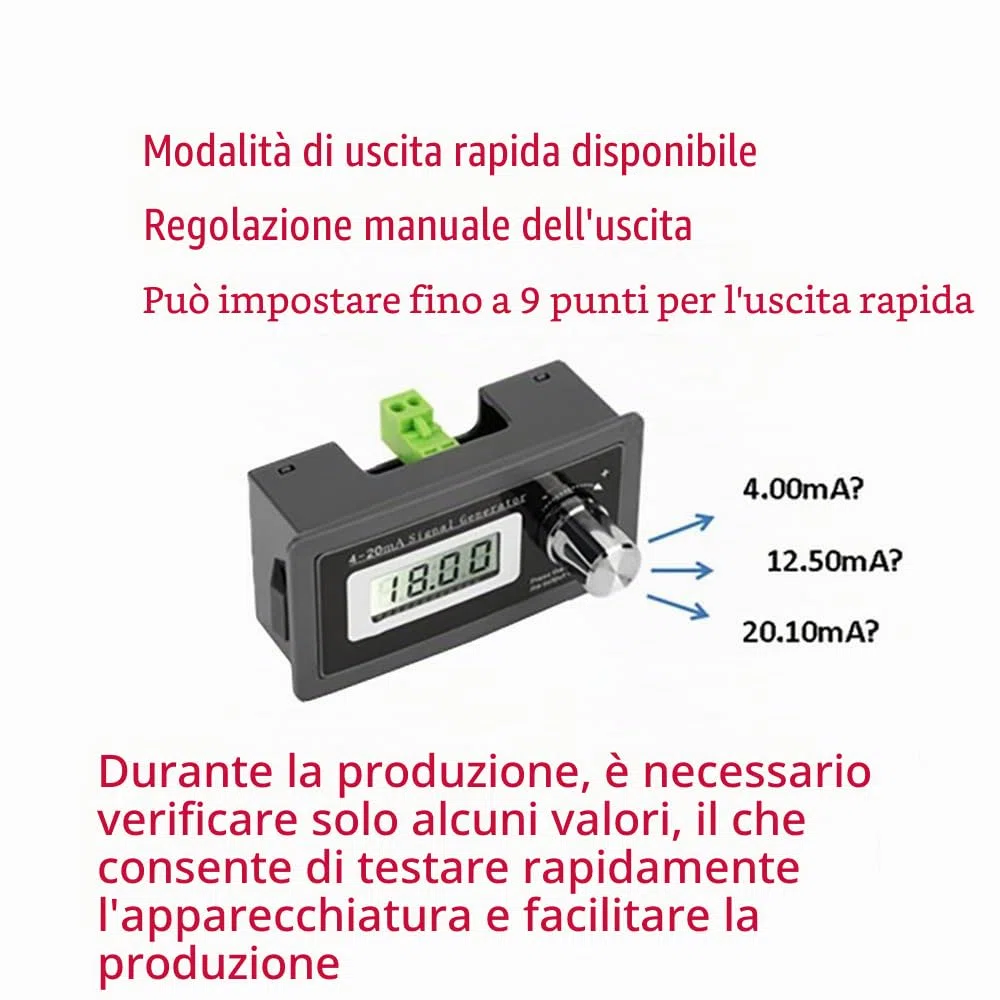 Jadeshay Generatore di Segnale,4-20mA Generatore di Segnali Current Loop Regolabile Test del Trasduttore a Due Fili Ad Alta Precisione 15V-30V Calibratore Sorgente Segnale Analogico Digitale