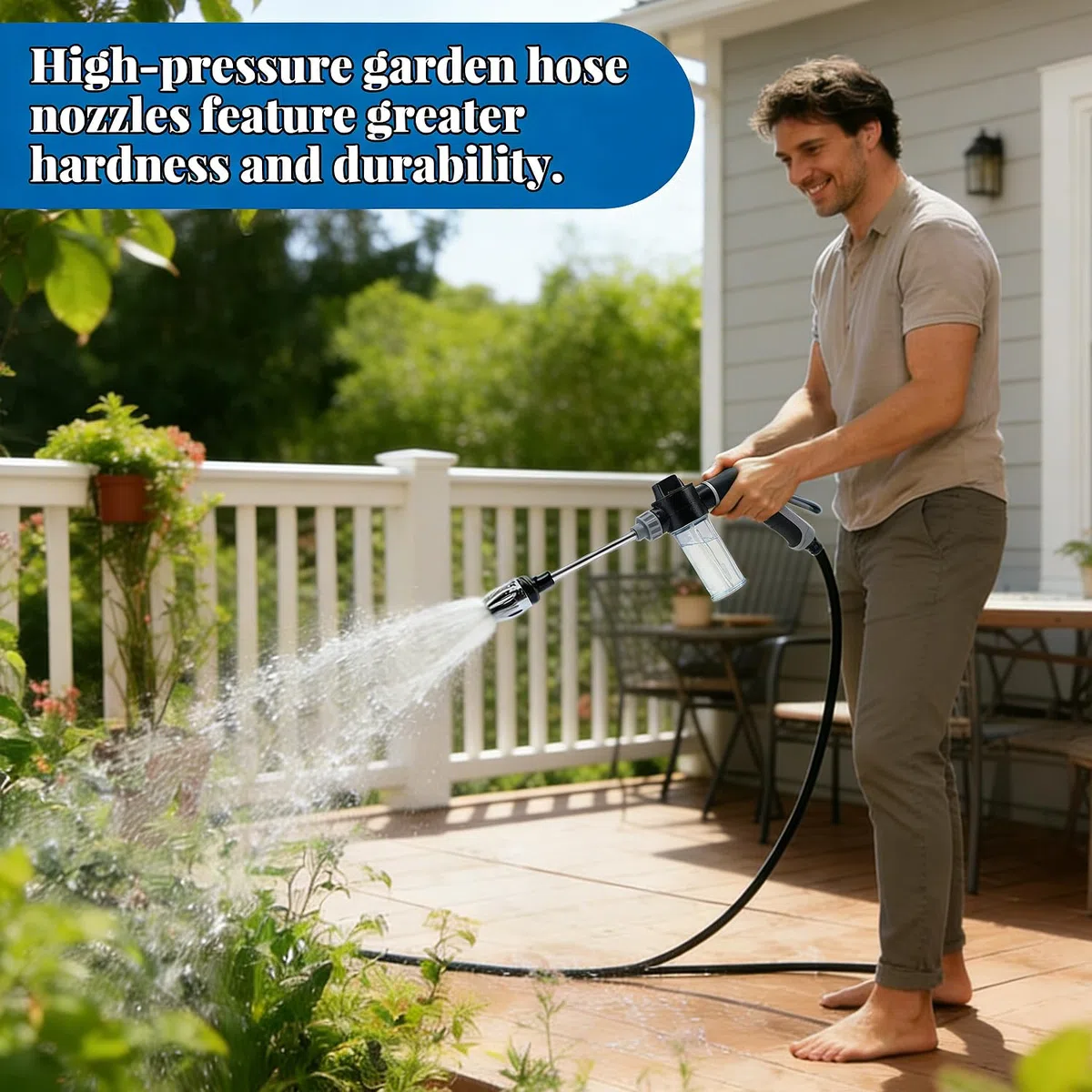 Pistola ad alta pressione Power Jet, Pistola Irrigazione Giardino, Idropulitrice a batteria, Idropulitrice portatile, Idropulitrice ad acqua Powerjet, per lavaggio auto, giardino e terrazza