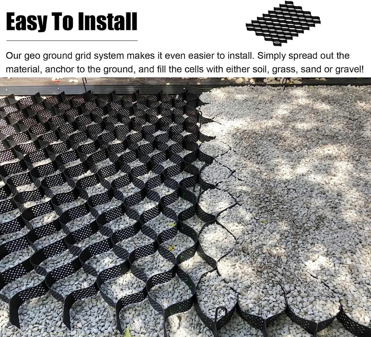 Stabilizzatore per ghiaia – Sistema di pavimentazione permeabile di profondità 5,1 cm, per patio fai da te, vialetti, parcheggi ed erba, perfetto per veicoli leggeri e basi per capannoni