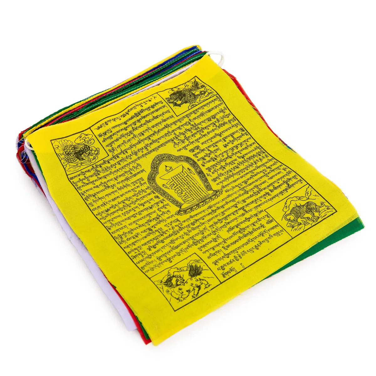 Grande bandiera tibetana di preghiera – 25,4 x 30,5 cm tradizionale stampata a mano | fatto a mano in Nepal | Affermazione cavallo del vento (25 pezzi)