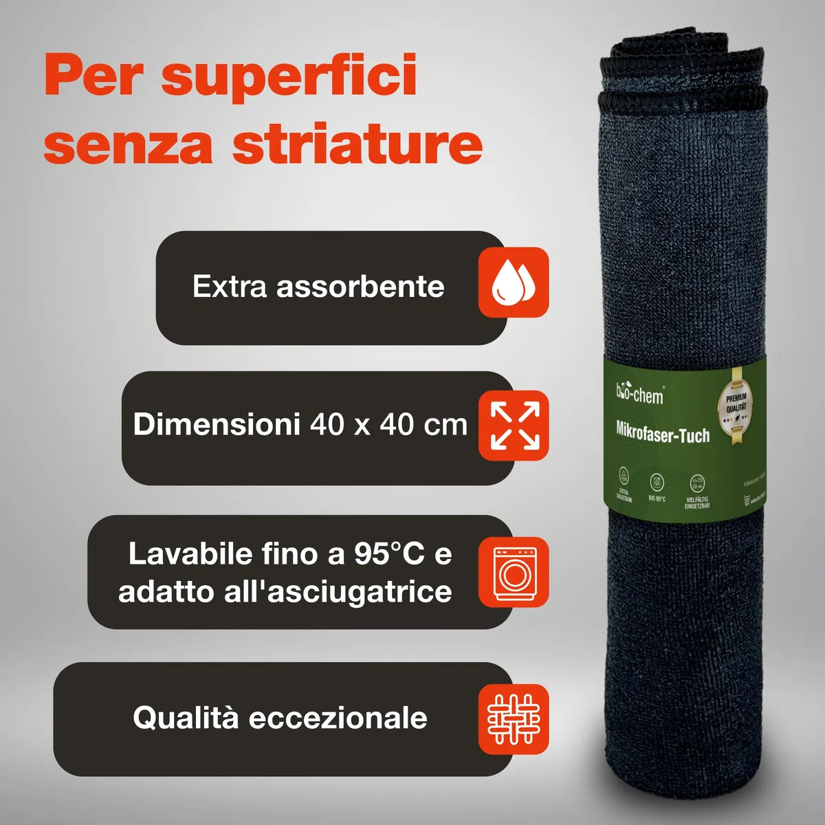 bio-chem - Detergente per Barbecue 750ml + Spazzola, Panno e Spugna - Spray per BBQ Pronto all'Uso, Ideale per L'Estate - Pulitore sgrassante per Griglie di Barbecue