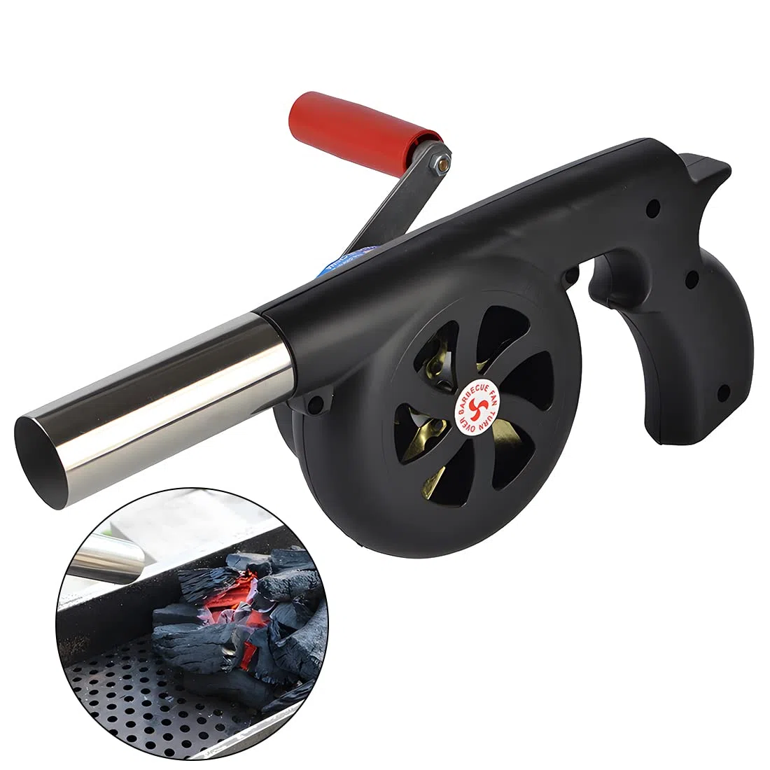 Wailicop Soffiatori a Manovella, BBQ Ventilatore Manuale per Barbecue Cucinare All'aperto Camino Picnic Campeggio Carbone Griglie Campfires