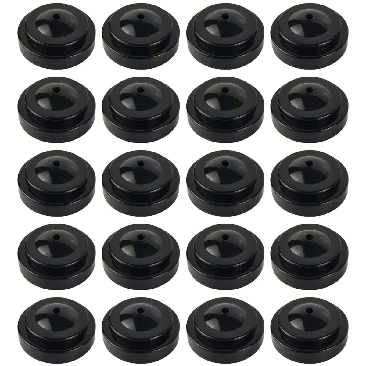 20 Pezzi di Supporti per Bandiere da Scrivania Neri, Supporti per Bandiere Mini in Plastica a 1 Foro con Base Rotonda per Piccole Bandiere, Ideali per Decorazioni da Scrivania Ufficio o per Conferenze