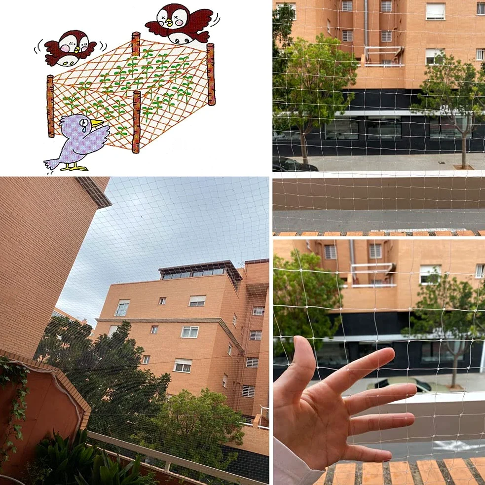Rete per insetti a maglie strette， White Nylon Garden Bird Netting 2cm/2.5cm Mesh Bird Protection Multiple Sizes(2.5cm,3m x 8m)