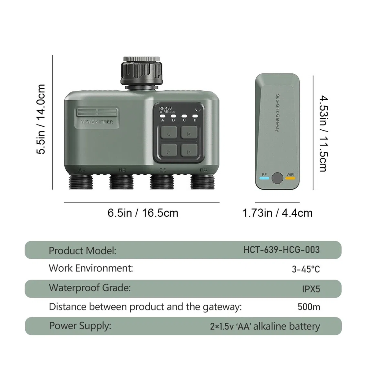 Wifi + RF433 Smart Garden Sprinkler Water Timer 4-Outlet Rain Delay Filtro Programmabile Controller automatico di irrigazione