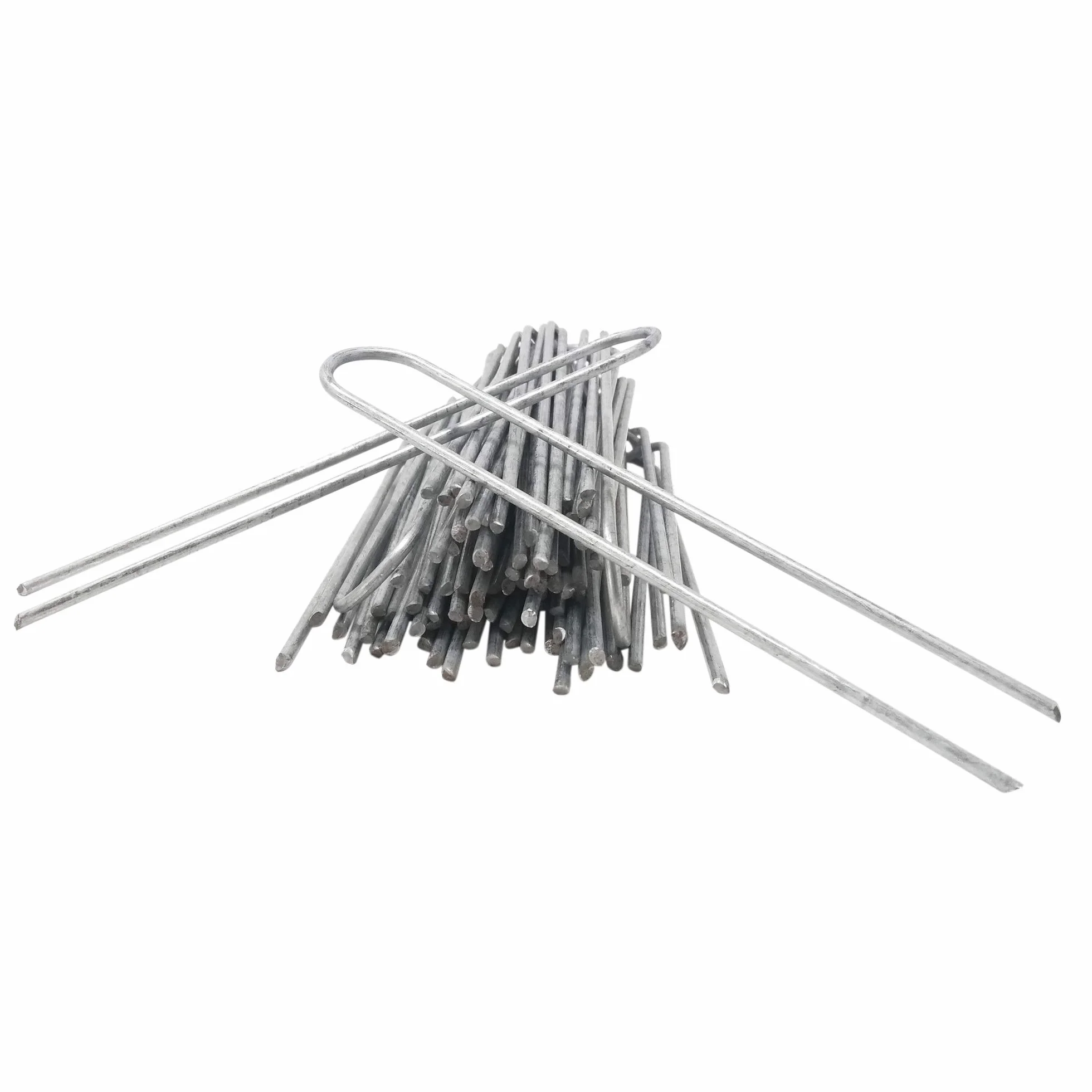 ToCi 100 picchetti di ancoraggio da 200 x 25 mm, zincati, in filo di acciaio, con diametro da 3,8 mm, pezzi di ancoraggio per il fissaggio di teli anti-erbacce, pellicole, tubi in pavimenti duri, ecc.