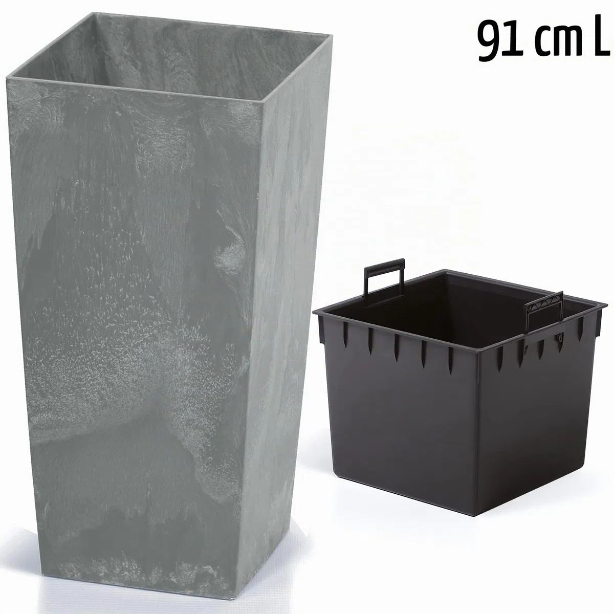 Deuba Fioriera effetto cemento Grigio 91L vaso per piante 75 x 40 x 40 cm vasi da ingresso giardino interni esterni