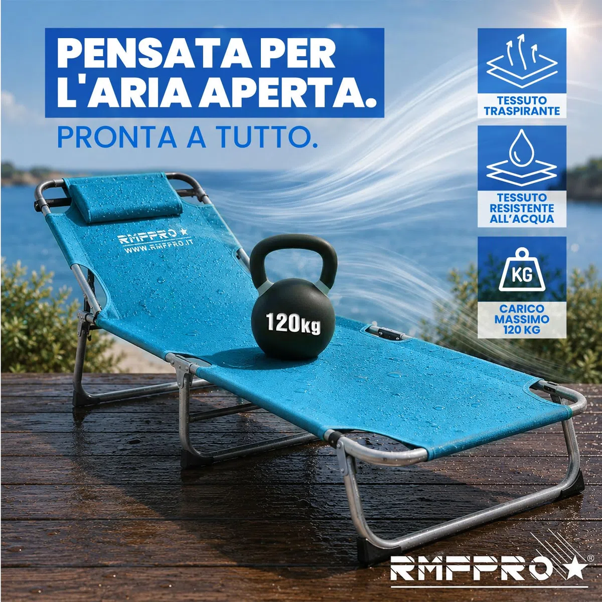 Set 2 Lettini Prendisole da Giardino o Spiaggia con Parasole, Lettino Mare Regolabile in 4 Posizioni - Struttura in Acciao Sdraio da Giardino Pieghevole Portatile, Cuscino Poggiatesta Blu