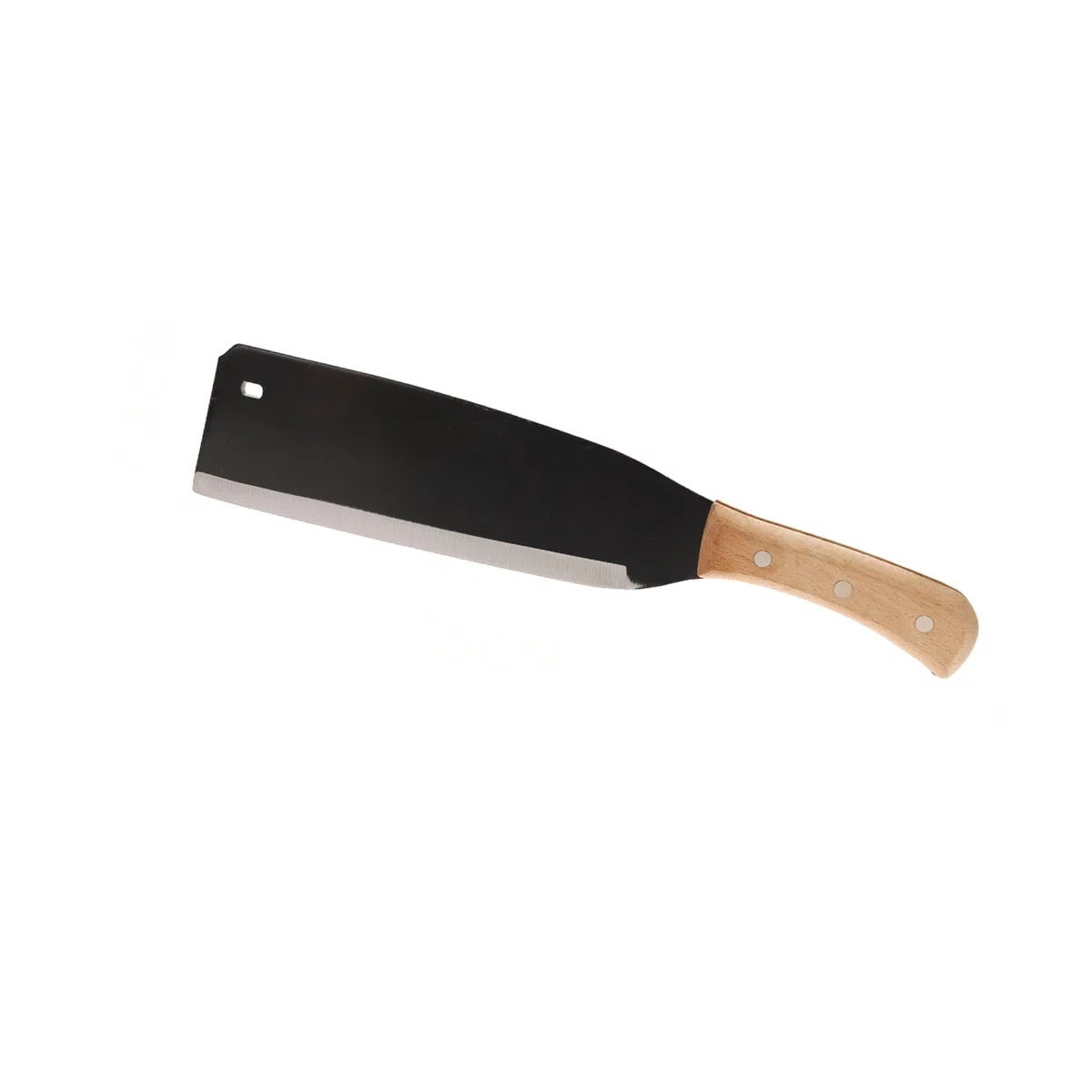 Machete con Lama Nera in Acciaio, Manico in legno, Lunghezza 36cm, Ideale per Lavori da Giardino