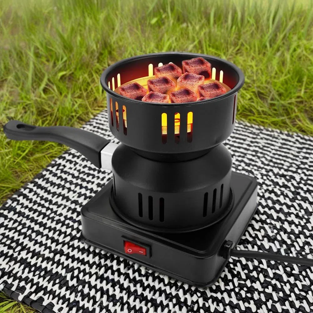 RANJIMA Accendifuoco a Carbone, con Maniglia e Cavo Lungo, 450 – 600 W, Piastra riscaldante di Alta qualità, Colore Nero, griglia a Carbone, riscaldata, caffè Invernale, Regalo per San Valentine