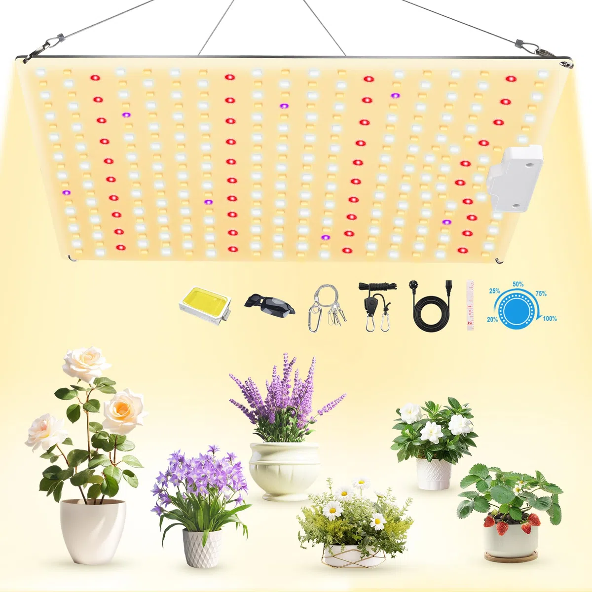 VAYALT 2024 Lampada per Piante, 1000W LED Lampada per Piante con UV e IR, Lampade per Coltivazione Indoor Spettro Completo LED Coltiva Luce Piante Indoor Verdure e Fiori (3000K 5000K 660nm 730nm)