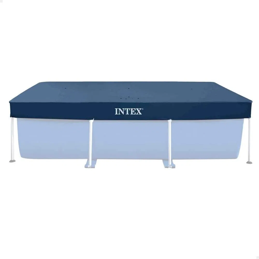 Intex 28272NP - Piscina Fuori Terra Rectangular Frame Rettangolare, 3834 L, Acciaio e PVC, Blu, 300x200x75 cm & Couvertures de piscine Intex Rectangulaire (300 x 200 cm)