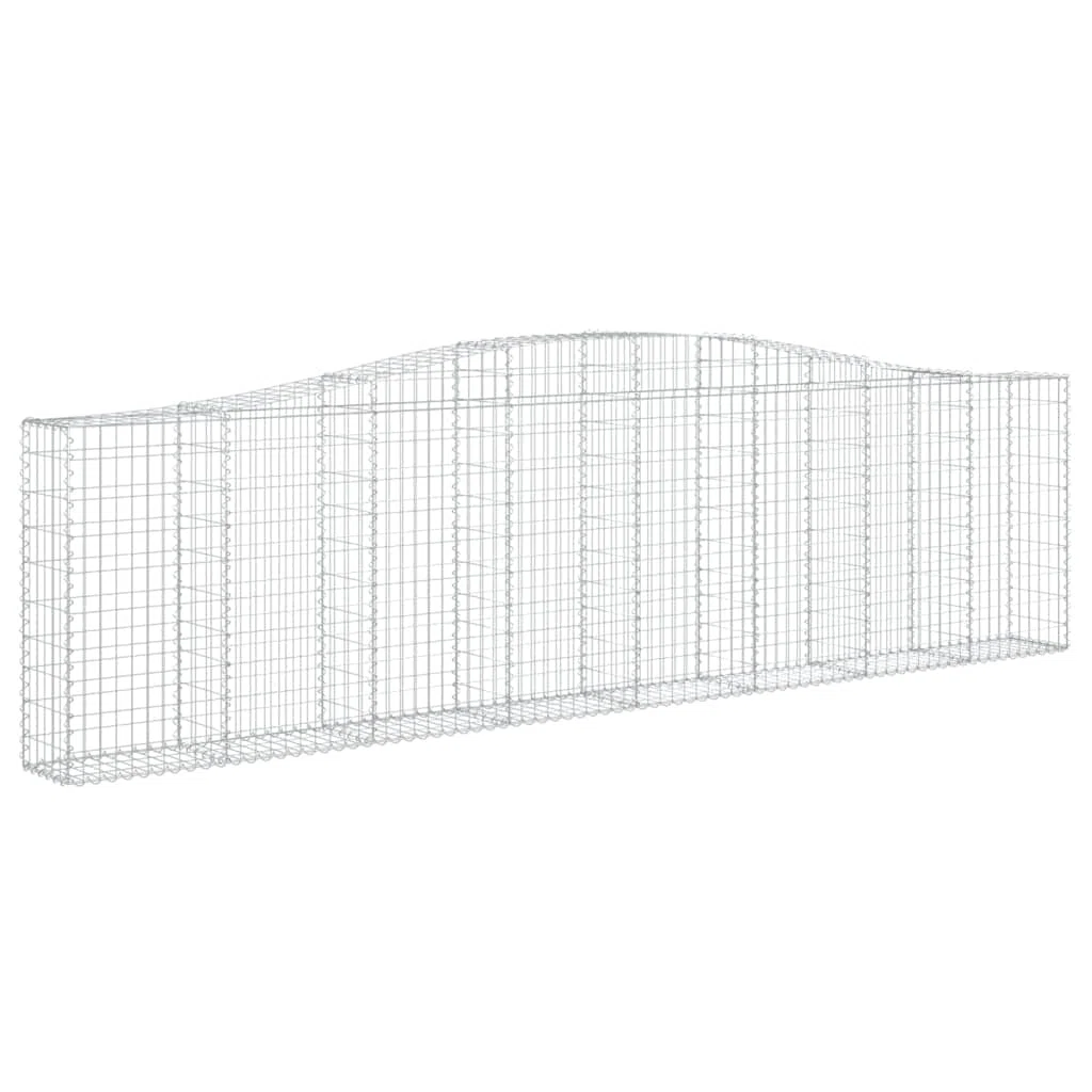 Set di 8 recinzioni per gabbioni, 400 x 30 x 100/120 cm, in ferro zincato con arco alto, per giardino, prato e terrazzo, robuste e durevoli, adatte anche come frangivista decorativa