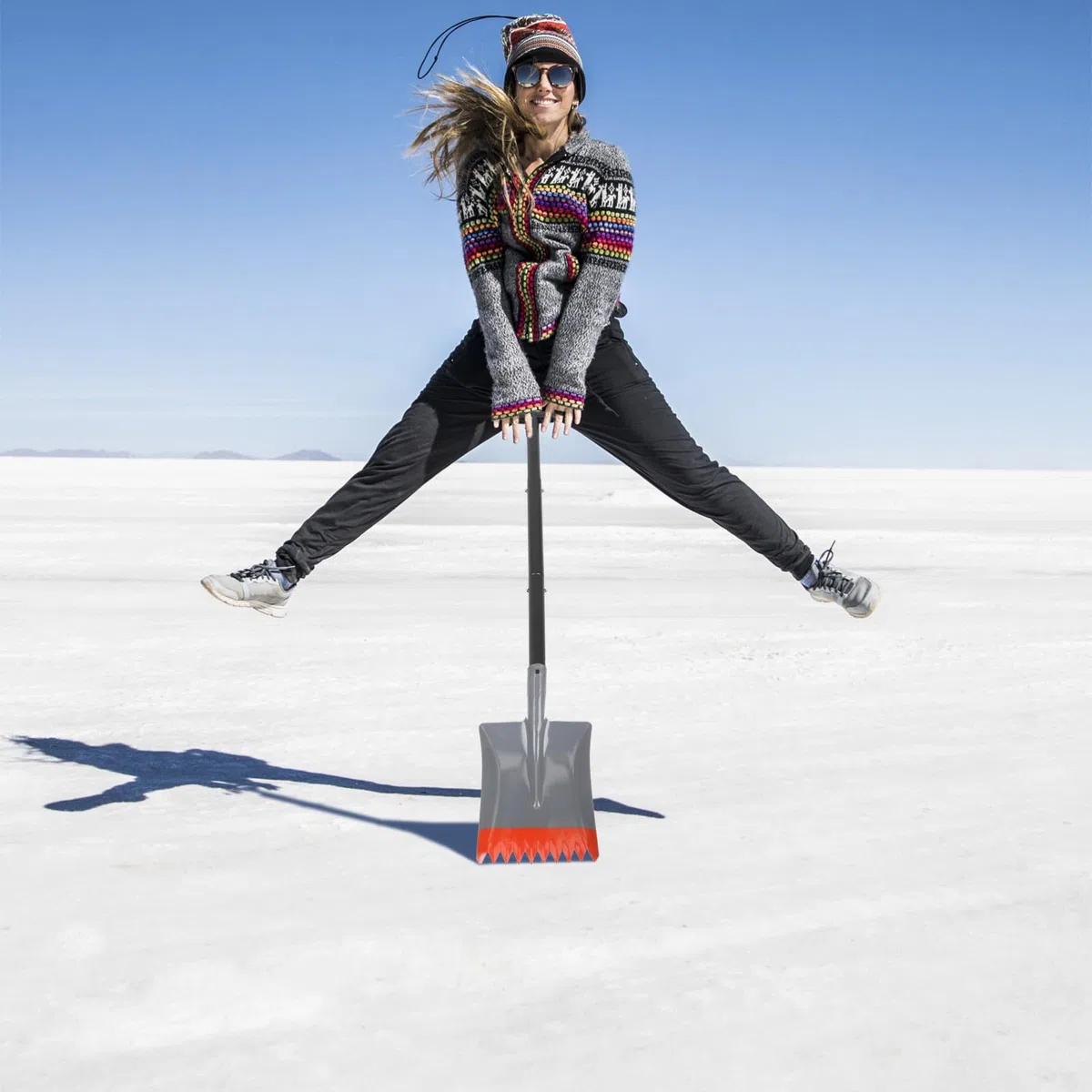 Lurrose Pala per Neve in Ferro Rinforzata per Rimozione Neve e Ghiaccio, Superficie Liscia, Forma Semplice, Strumento Efficiente per Auto e Esterni