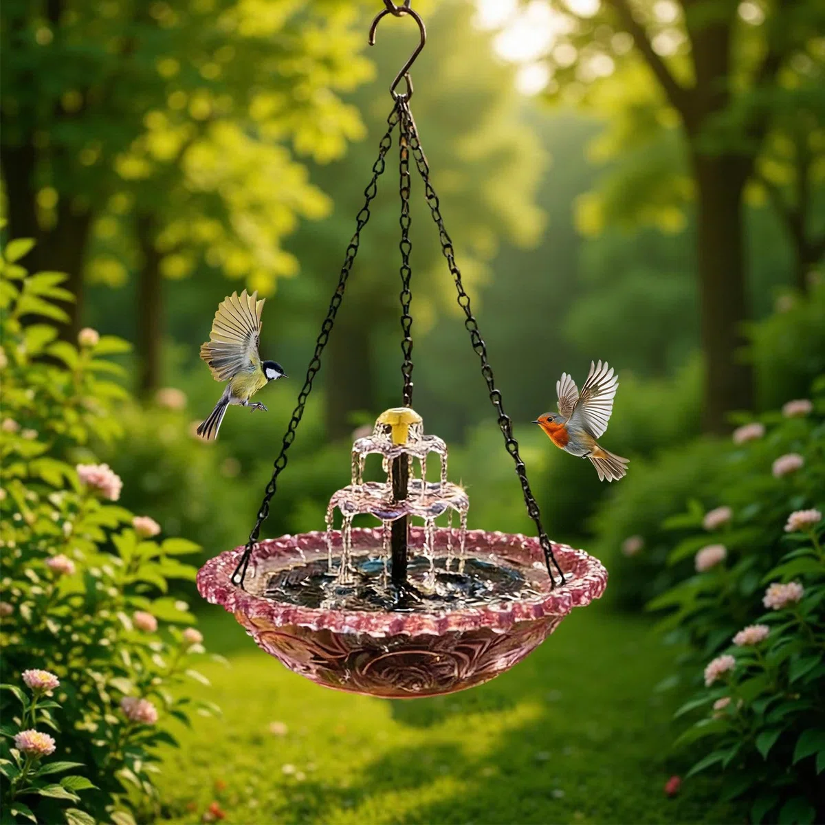 Fontane per da Bagno - Decorativa con Pompa E Spruzzatore - Fontana Solare per Bagno degli | per Attirare e Fringuelli, Arredo Esterno per Giardino Laghetto