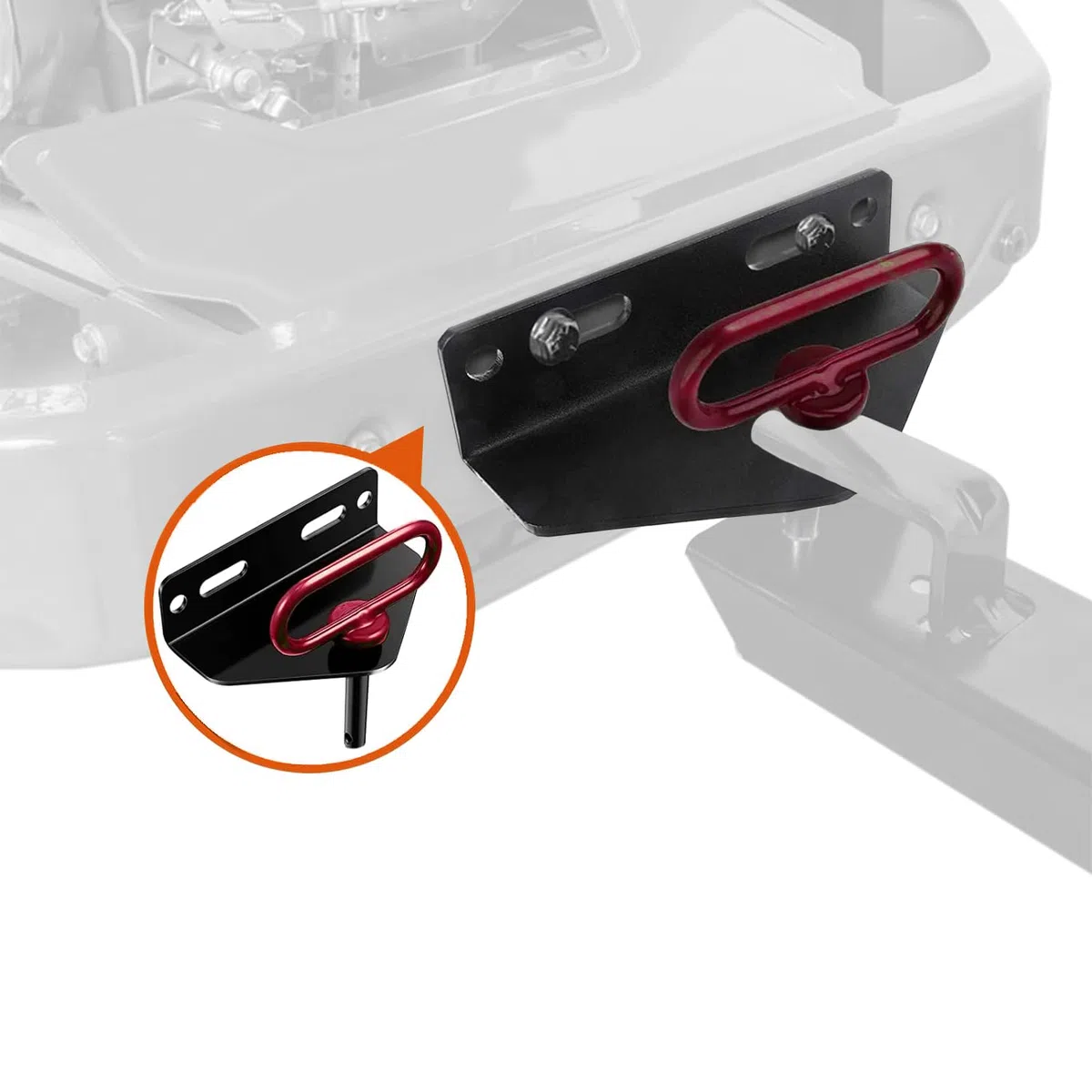 Kit di gancio di traino, gancio universale resistente per tosaerba a rotazione zero e perno di traino da 5/8" con bulloni, per ATV, UTV, tosaerba, trattori (con perno di aggancio)