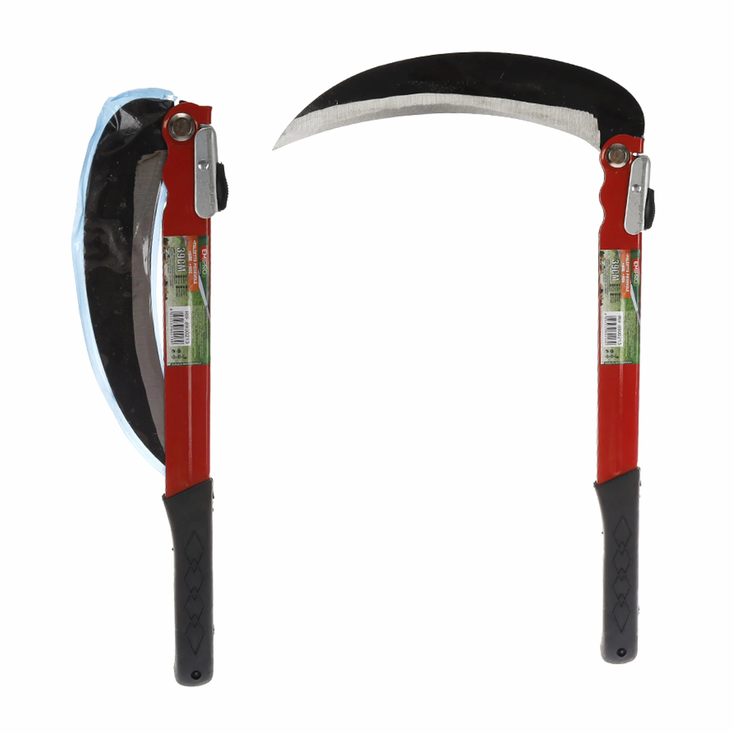 2 PEZZI – A2ZWORLD Falce Pieghevole 39cm, Giardinaggio Multiuso, Falce da Erba per Diserbo, Falce di Sicurezza Portatile per Escursionismo di Emergenza, Attrezzi Falce, Lama 21cm