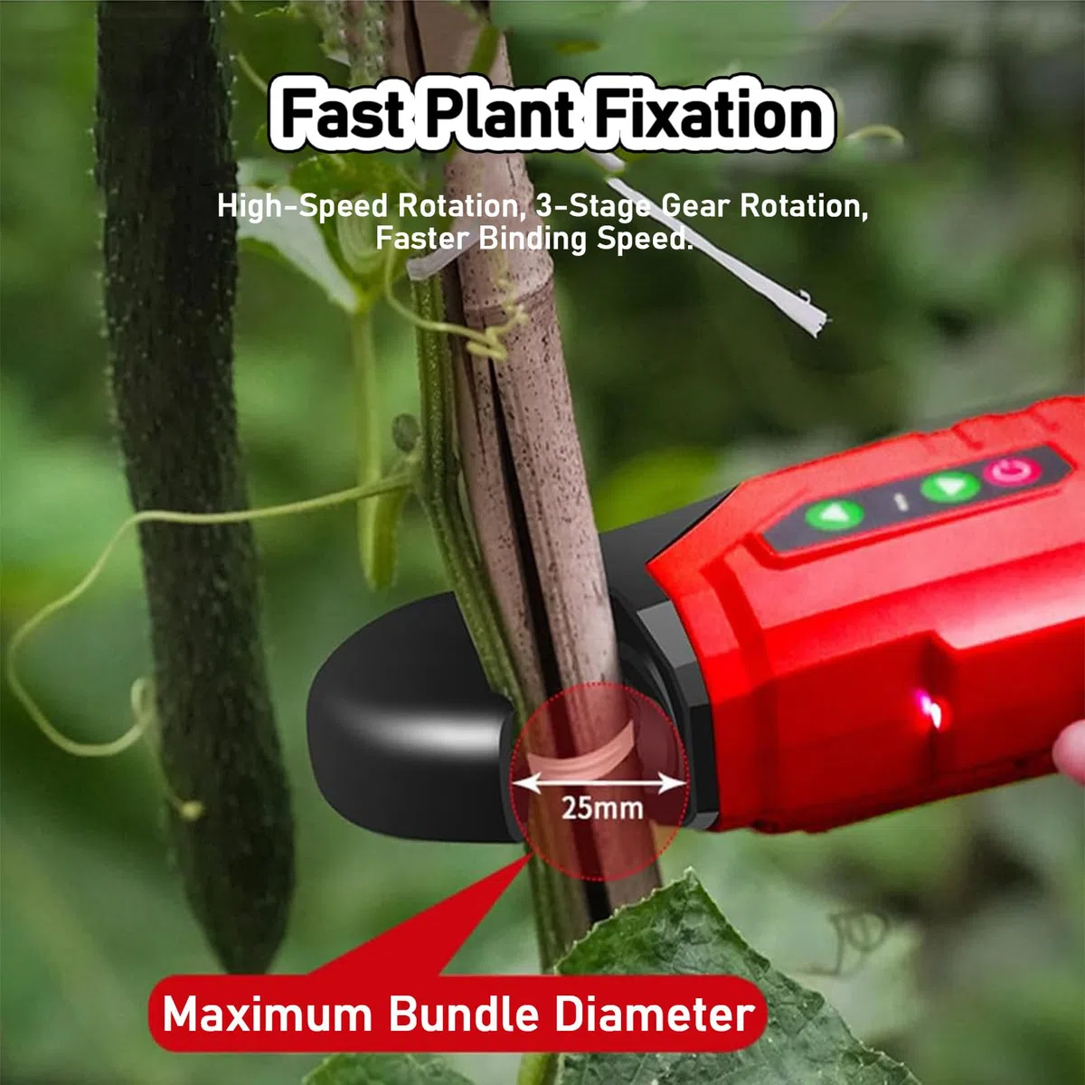 Legatrice elettrica per giardinaggio - Strumento di legatura automatica per viti e piante, strumento di fissaggio efficiente e portatile, attrezzatura da giardinaggio per vigneti