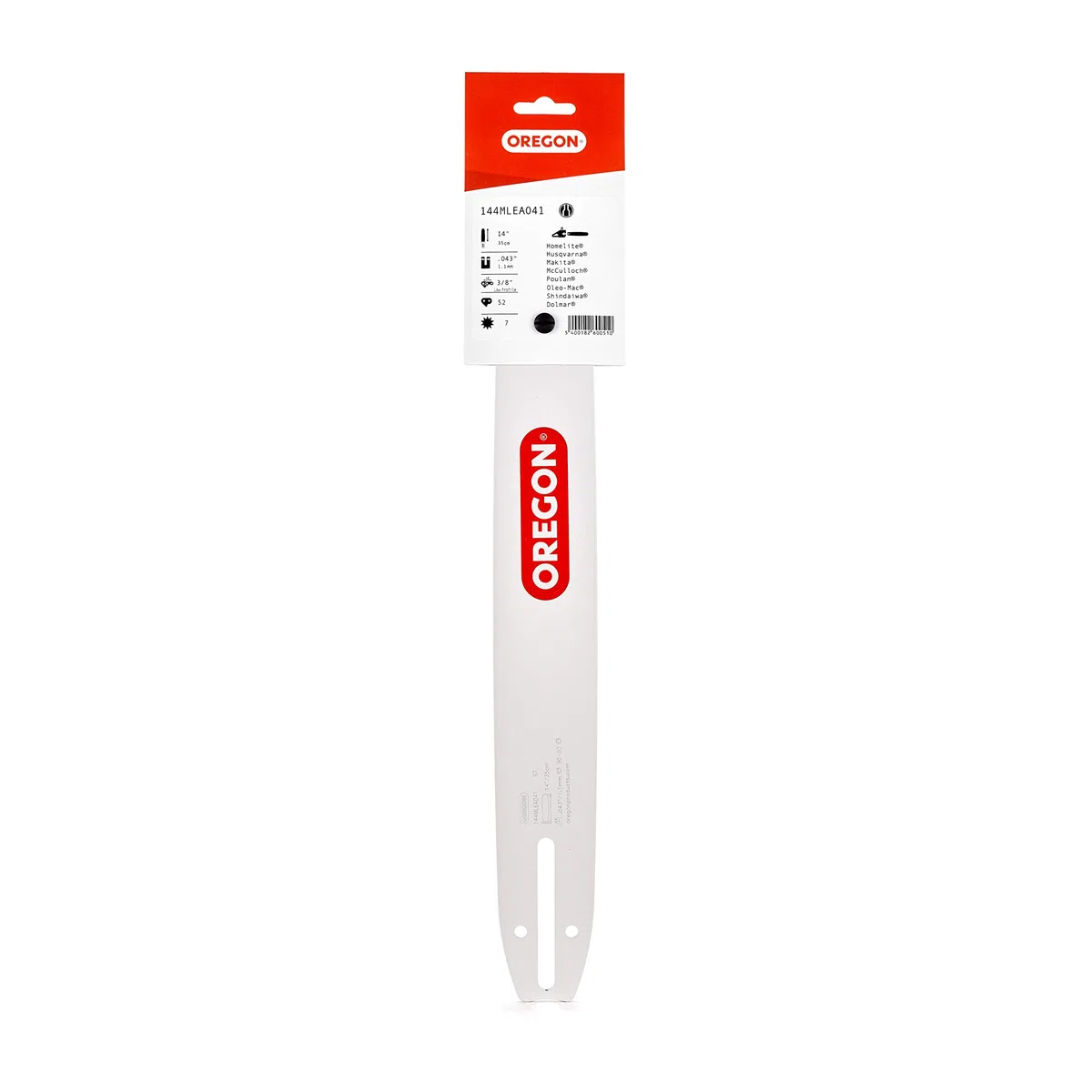 Oregon Barra di Guida per Motosega con Lama Reversibile da 14" (35 cm) Supporto Motore A041, Passo a Basso Profilo da 3/8", Calibro 1,1 mm, Compatibile con Makita, Bosch, Worx e altro
