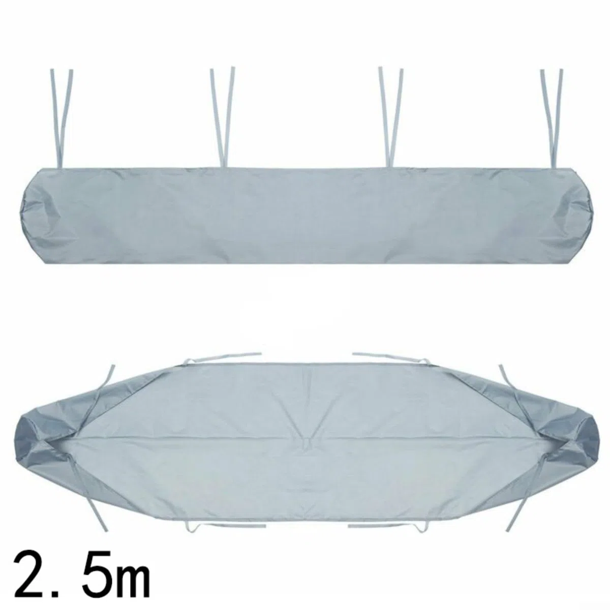 Copertura impermeabile per tenda da patio, in tessuto Oxford 300D, copertura protettiva di ricambio, per veranda, tenda invernale con cordoncino, per esterni, giardino (4 m, grigio)