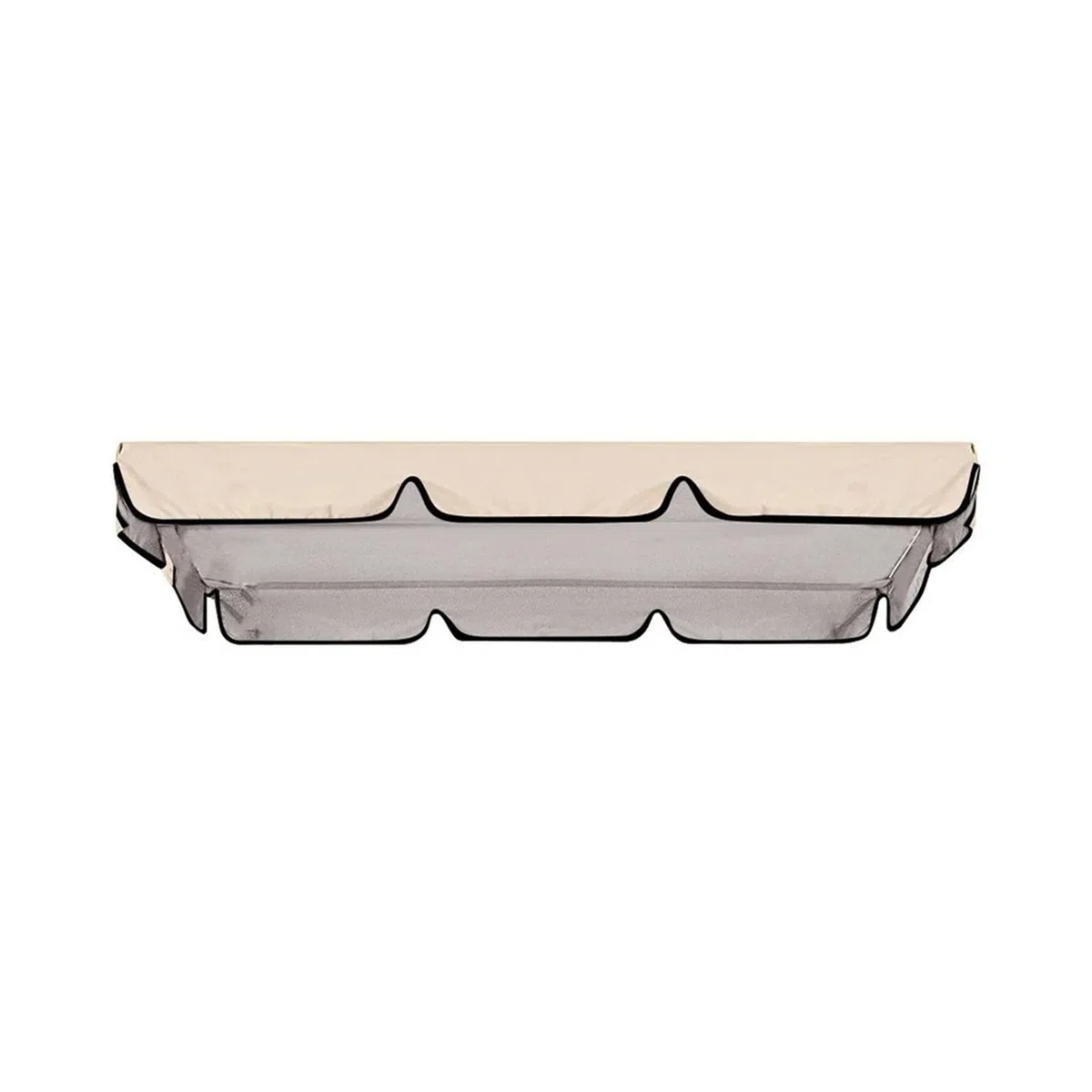 Copertura di ricambio per sedia a dondolo da giardino a 3 posti, impermeabile, antivento, 210D, antistrappo, 195 cm x 125 cm (beige)