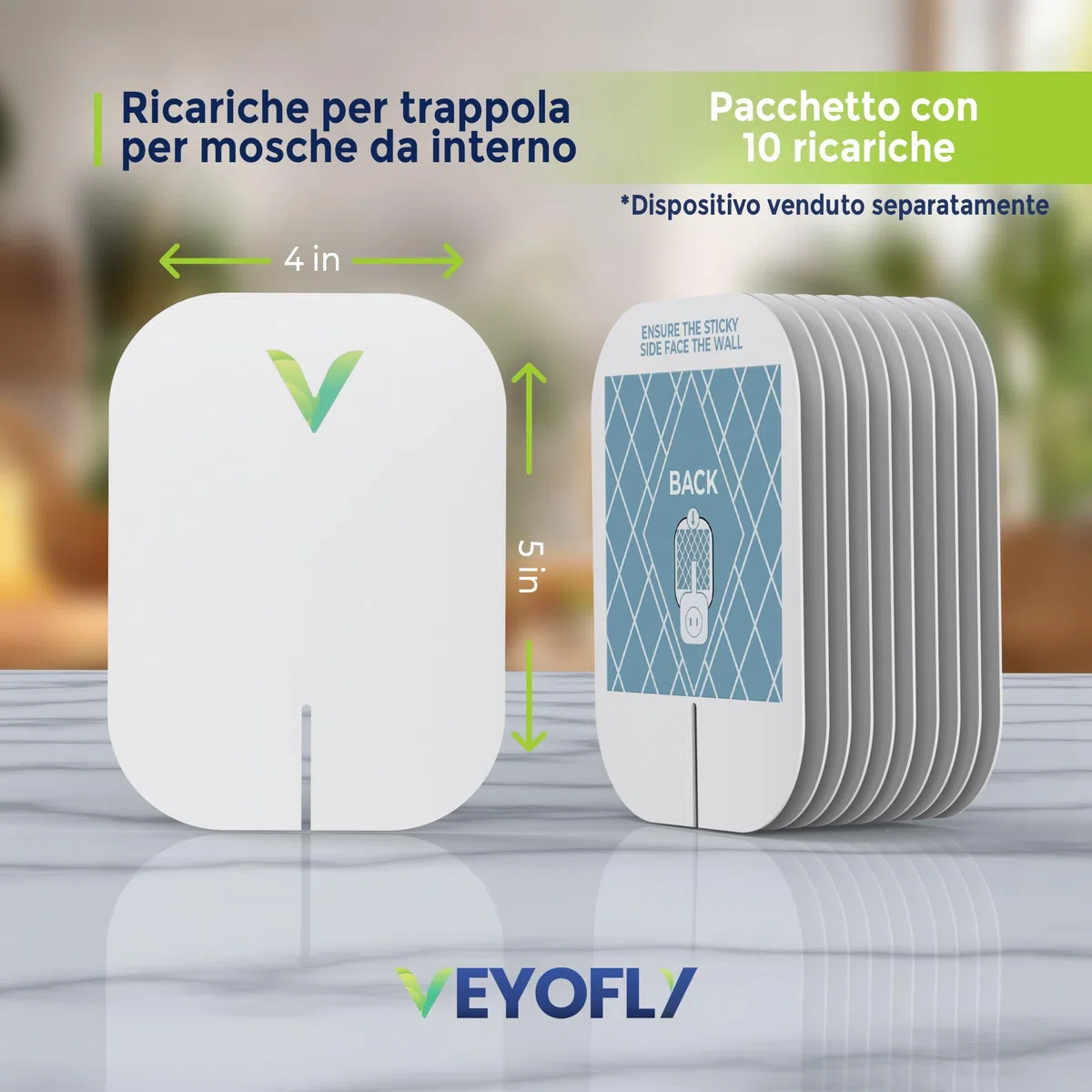 VEYOFLY Ricariche per Trappola Insetti Volanti, Cattura Insetti, Trappola Mosche da Interno, Casa Sicura, Trappole per Moscerini da Interno, Uccisore di Zanzare, Uccisore di Insetti (Pacco da 10)