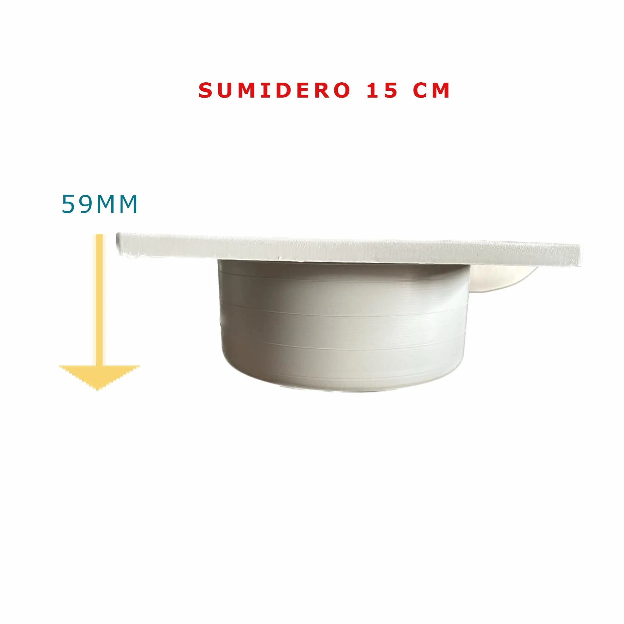 BricoLoco.com Lavabo Bricoloco Syphonic, Scarico Verticale, per terrazzo ed Esterno, in PVC, con griglia Removibile (15 x 15 cm)