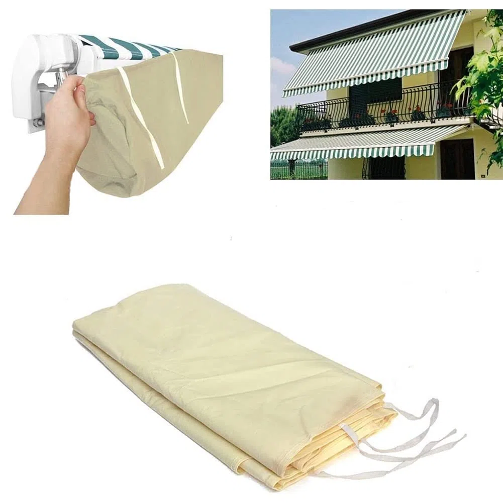 Tende da Sole per Giardini, Coperture Tettoia Tessuto 420D Oxford Protettiva Antipolvere Impermeabile, per Avvolgibile A Scomparsa, Patio Veranda Esterno Invernale (2.5M Beige)