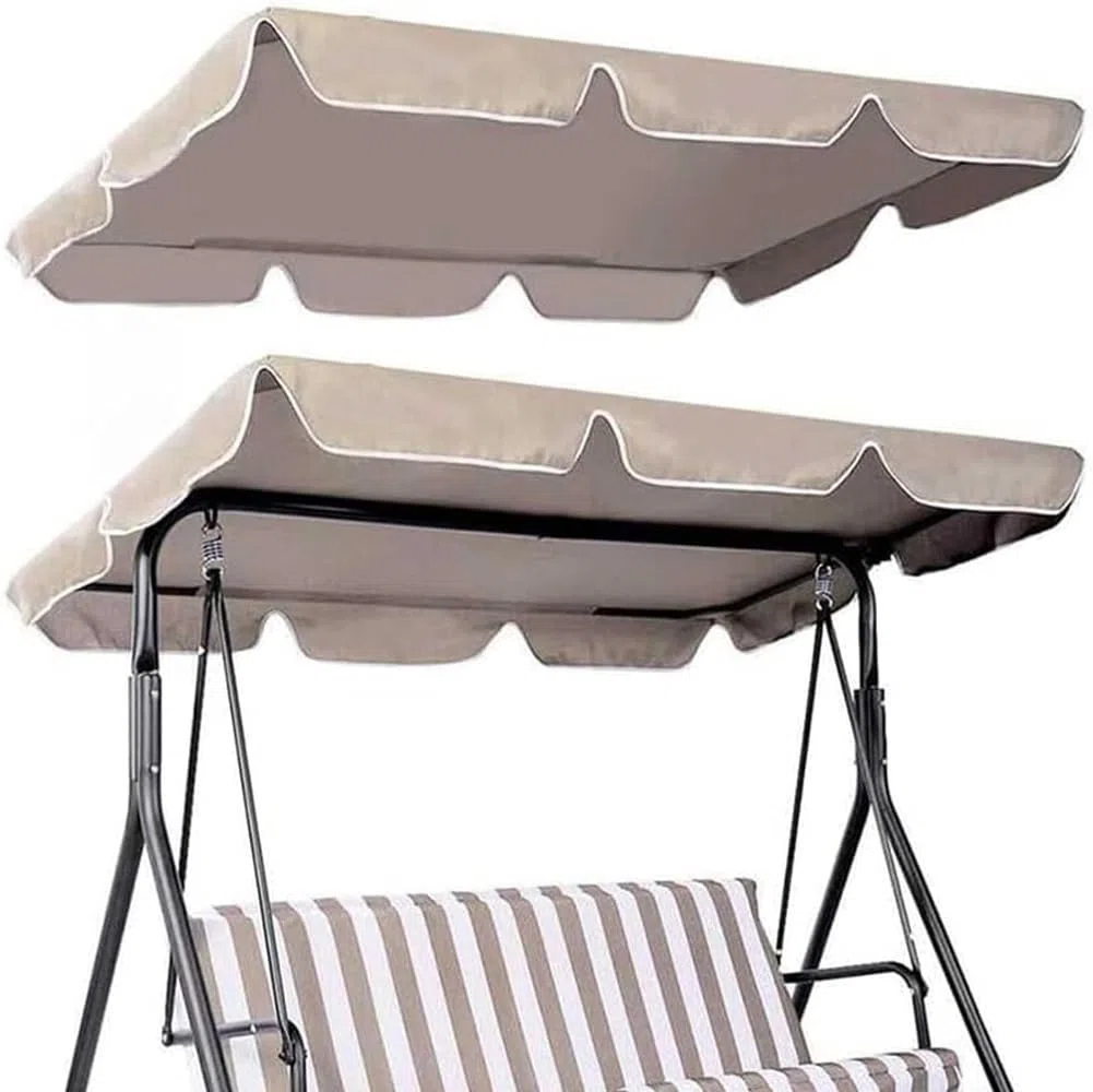 Copertura impermeabile di ricambio per dondolo da giardino a 2-3 posti, resistente ai raggi UV, colore beige, 190 x 120 x 15 cm, perfetta per amache